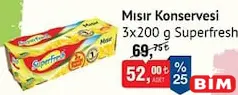 SUPERFRESH MISIR KONSERVESİ 3X200 G